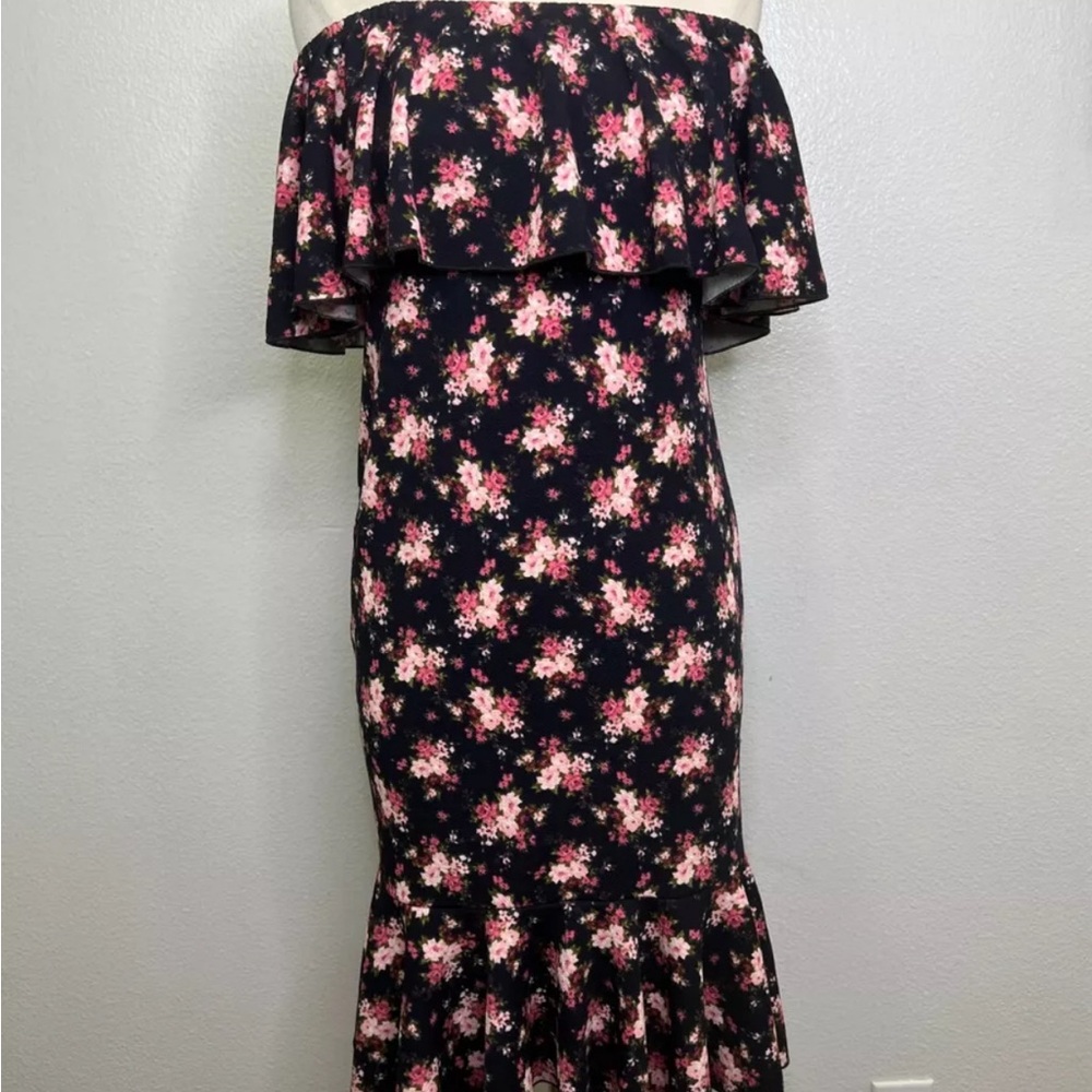 NWOT Lularoe‎ CICI Black Pink Floral Print Dress Size S